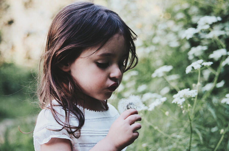 young girl flower