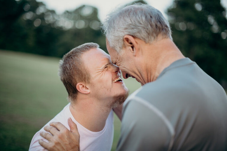 father and downs syndrome child