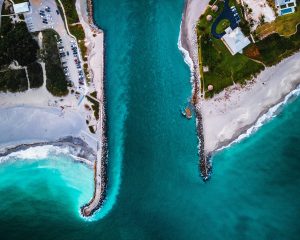 an aerial view of the jupiter inlet